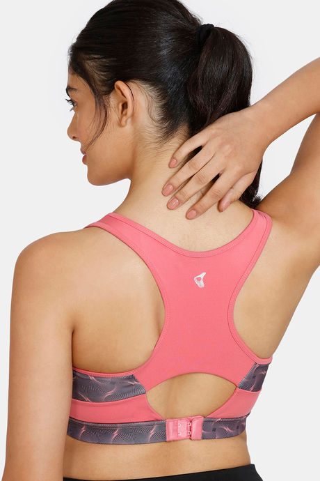 Zelocity Quick Dry Sports Bra With Removable Padding - Sun Kissed Coral — image 2